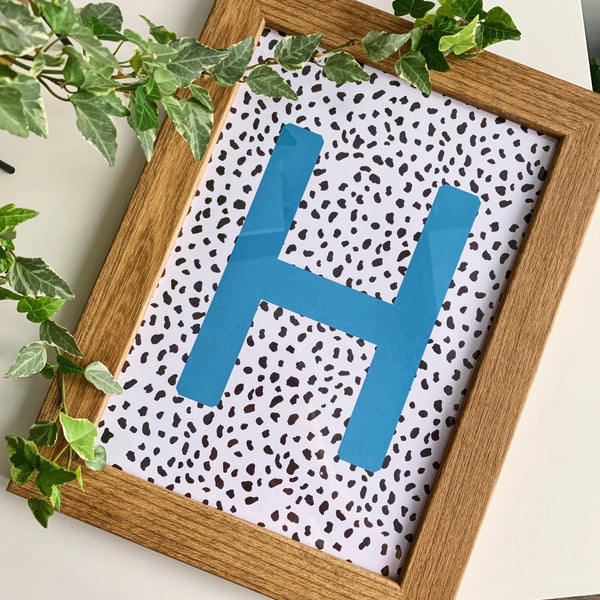 Blue Dalmatian Personalised Letter Print