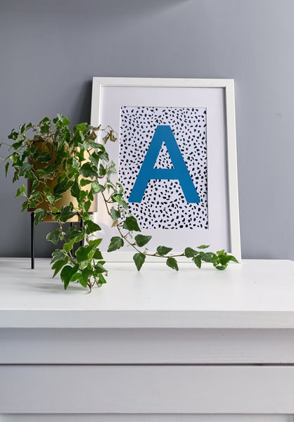 Blue Dalmatian Personalised Letter Print