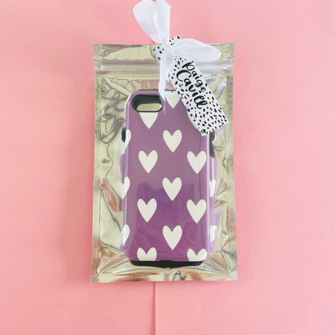 SAMPLE SALE: Lilac Hearts Deluxe Tough iPhone 7/8/SE (2020) Case