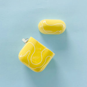 SAMPLE SALE: Yellow Abstract Print AirPods case