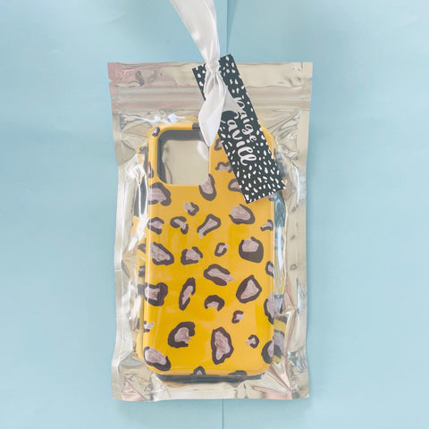 SAMPLE SALE : Mustard Yellow Leopard Print iPhone 11 PRO deluxe tough phone Case