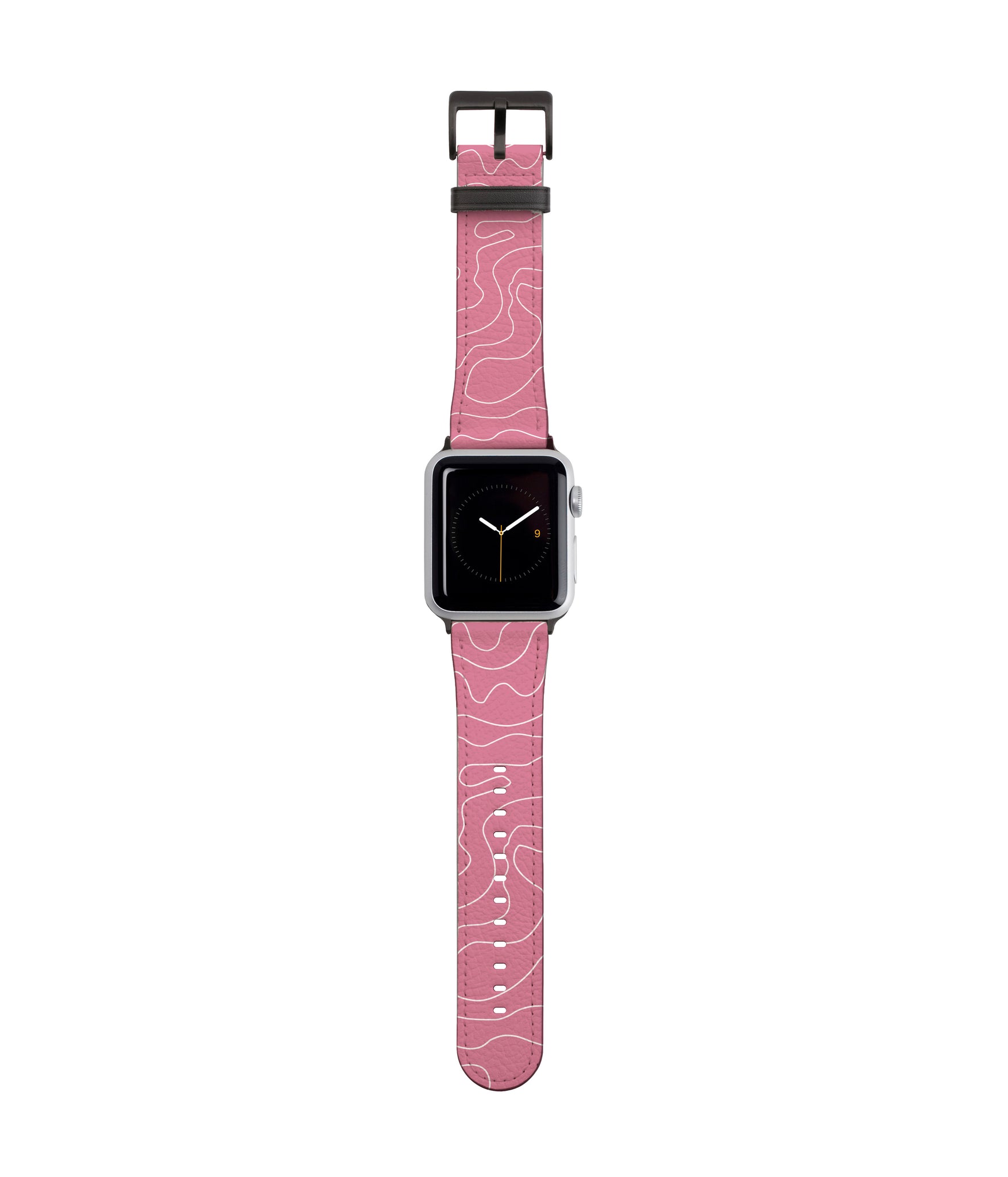 Abstract Pink Doodle Vegan Leather Apple iWatch Strap