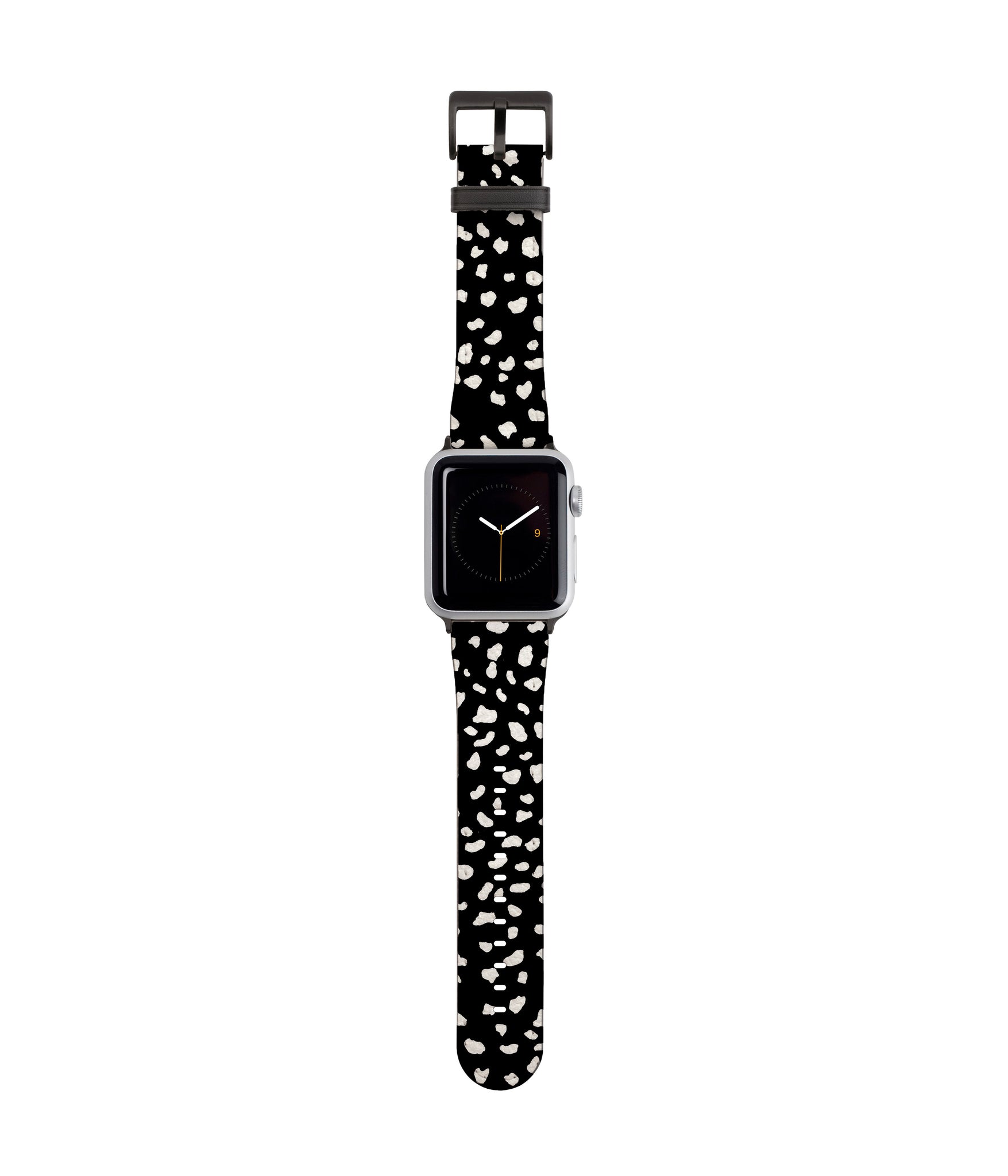 Black Spotty Print Vegan Leather Apple iWatch Strap