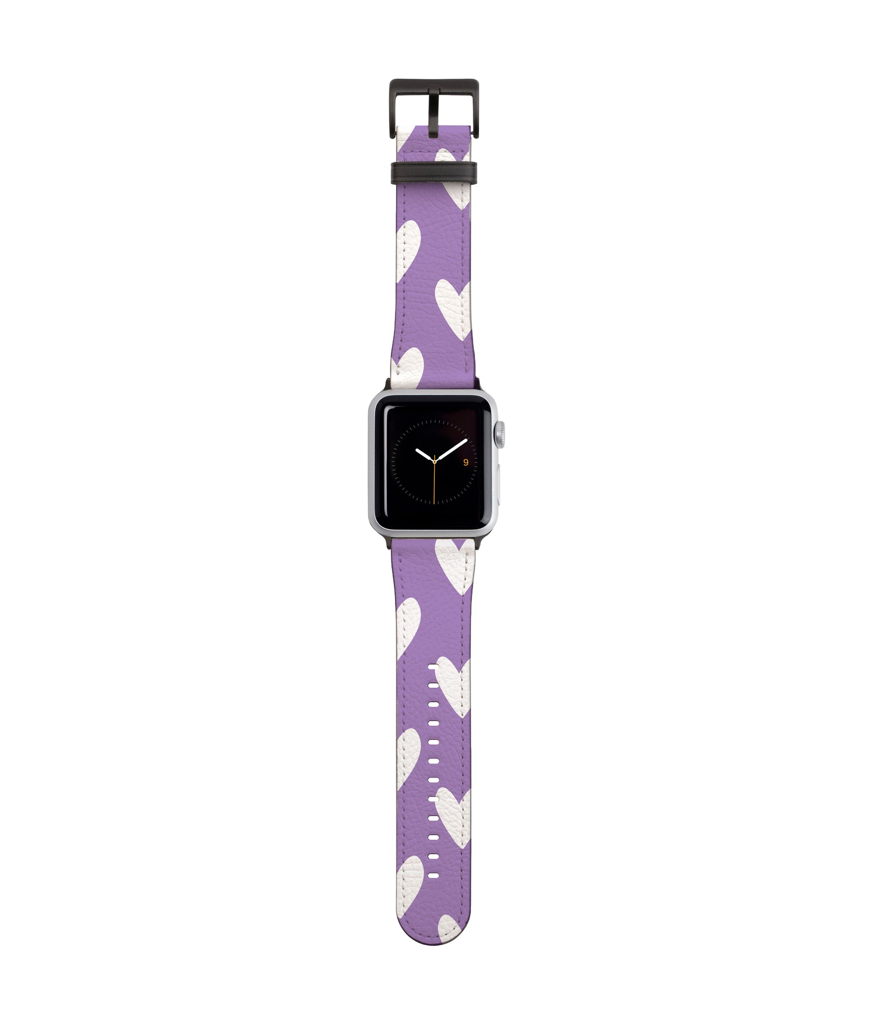 Lilac Hearts Vegan Leather Apple iWatch Strap