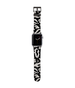 Monochrome Leopard Print Vegan Leather Apple iWatch Strap