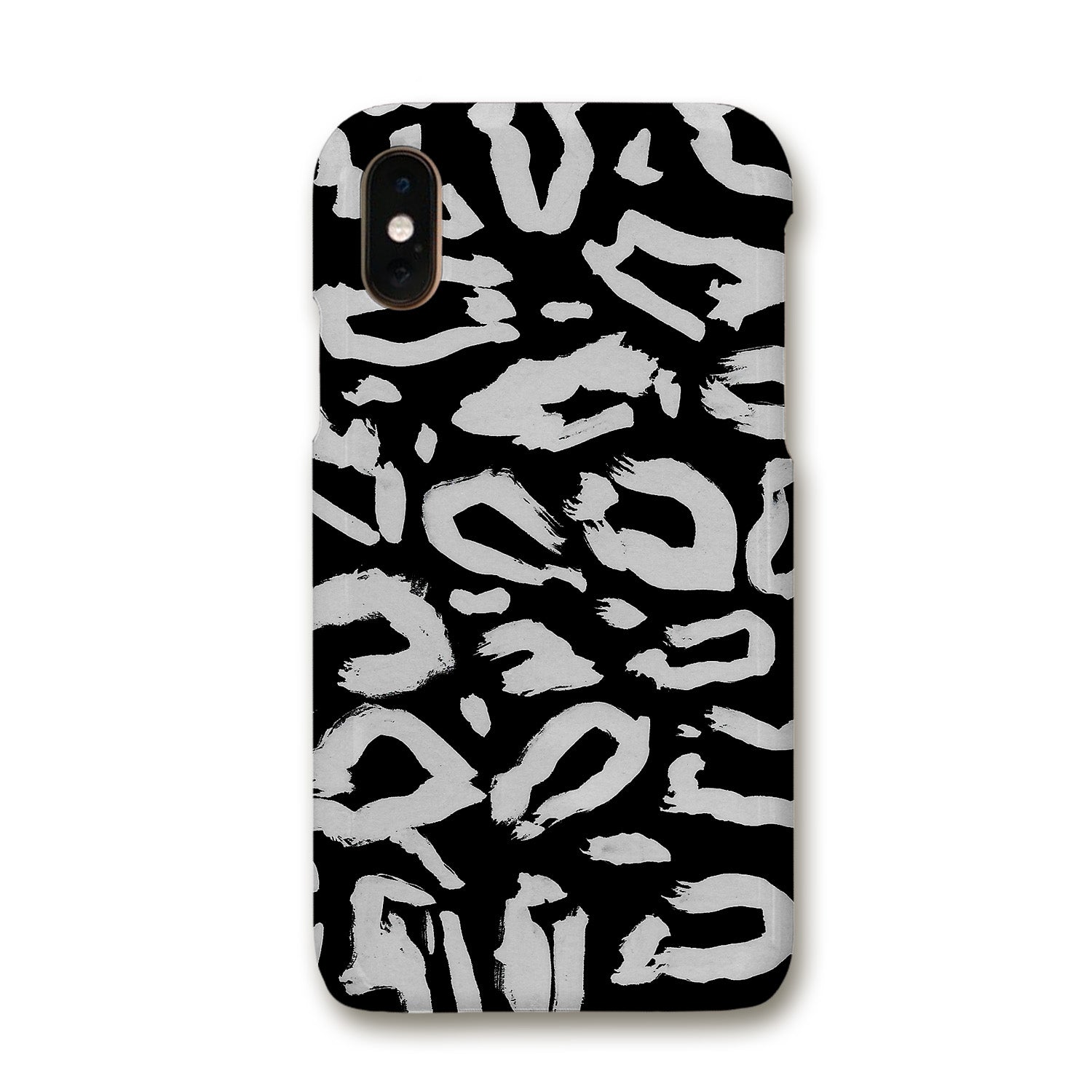 Monochrome Leopard Print Tough Phone Case