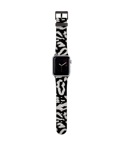 Monochrome Leopard Print Vegan Leather Apple iWatch Strap