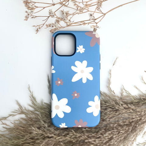 Flora Blue Deluxe Tough Matte Phone Case