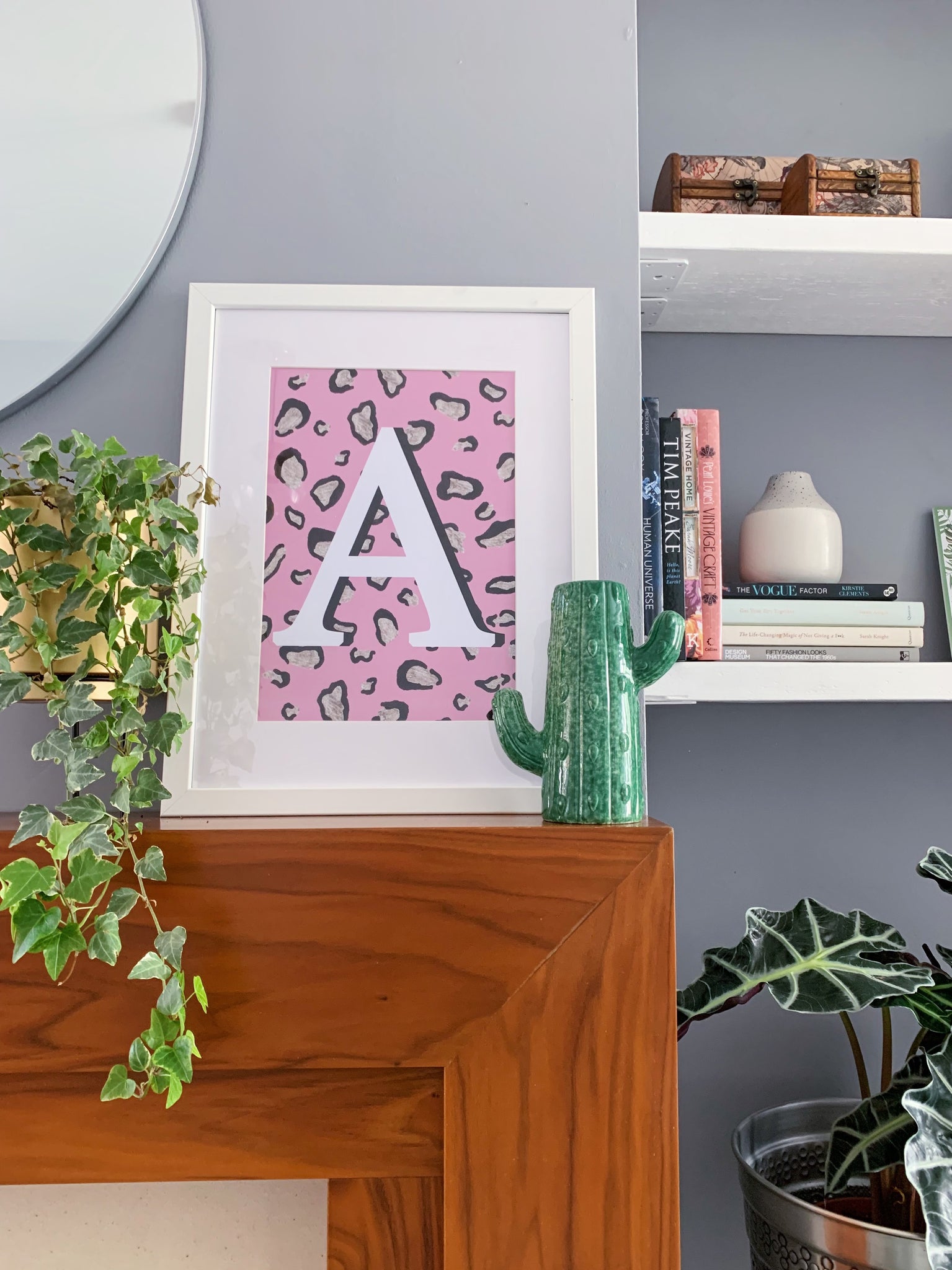 Pink Leopard Personalised Letter Print