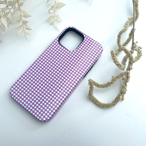 Lilac Dogtooth Deluxe Tough Phone Case
