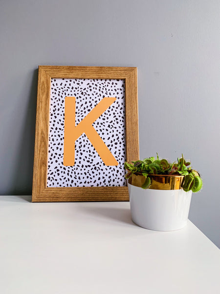 Mustard Dalmatian Personalised Letter Print