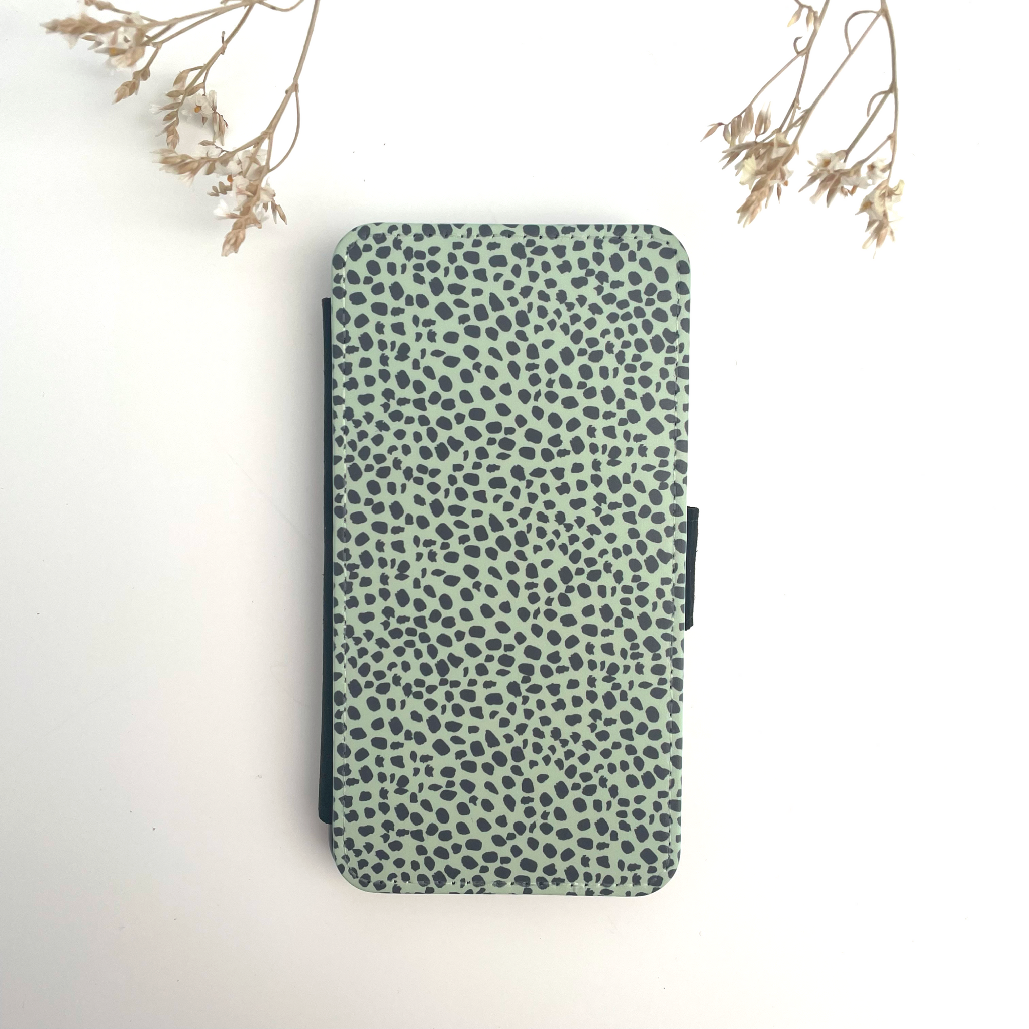 Sage Spring Spot Faux Leather Phone Case