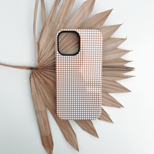 Beige Dogtooth Deluxe Tough Phone Case