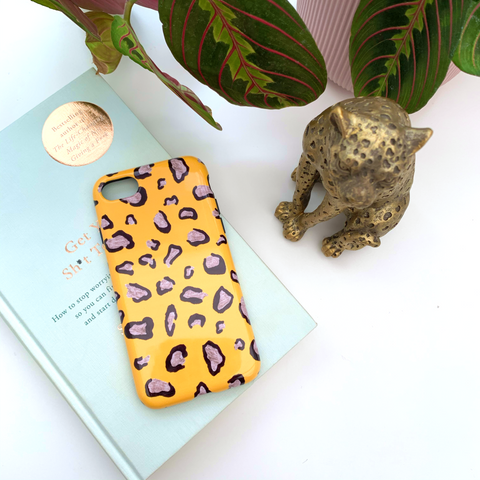 Mustard Leopard Print Deluxe Tough Phone Case